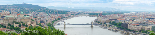 Széchenyi Chain Bridge - spans the River Danube between Buda and Pest in Budapest, Hungary.
