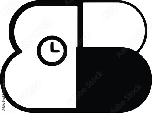 Illustrator Vector Mobile phone clock screen application schedule silhouette