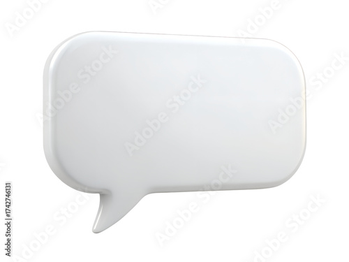 A blank white speech bubble isolated on transparent background