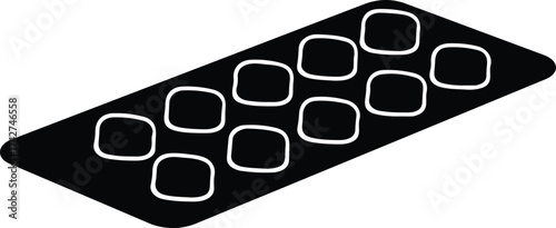 Illustrator Vector Pill blister packed tablet capsule medicine silhouette