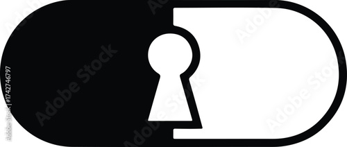 Illustrator Vector Rounded rectangle with keyhole shape in the center silhouette