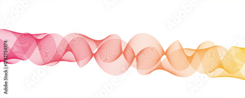Abstract green wavy lines Digital frequency track equalizer background. Curved wave smooth stripe seamless pattern. Design element for technology, science, modern concept.