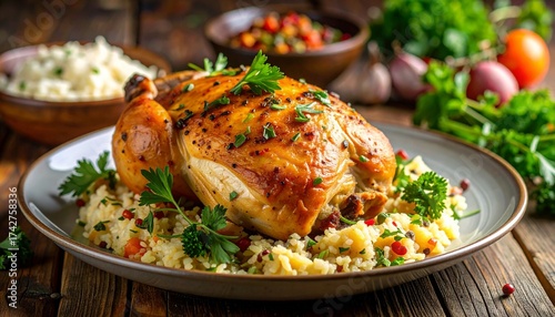 roasted chicken with rice
