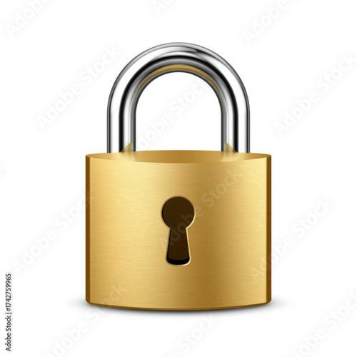 Secure brass padlock vector illustration scalable icon for security and protection concepts