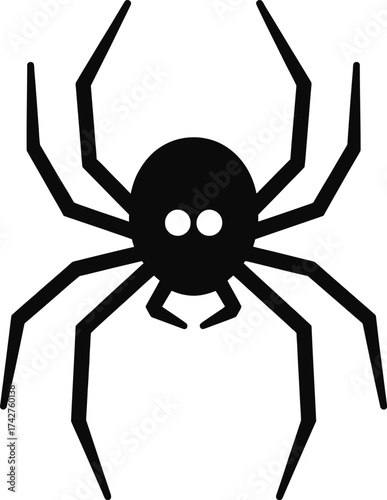 Black spider vector illustration for halloween decorations and web design use