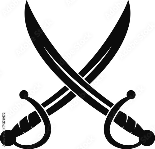 Crossed swords pirate swords vector illustration for graphic design and art