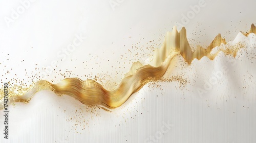 Golden wave abstract background, growth chart, financial success