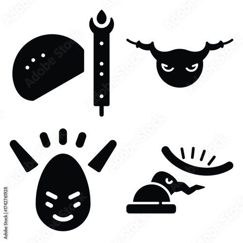 twilight silhouette vector icon bundle
