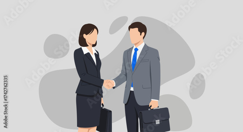 Businessmen and businesswomen shaking hands in a professional meeting, illustrating a successful partnership and agreement