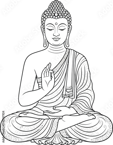 buddha statue on White background