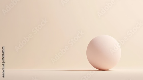 Wallpaper Mural A single smooth sphere features a gentle gradient, placed on a neutral surface with soft shadows and ambient light, emphasizing simplicity Torontodigital.ca