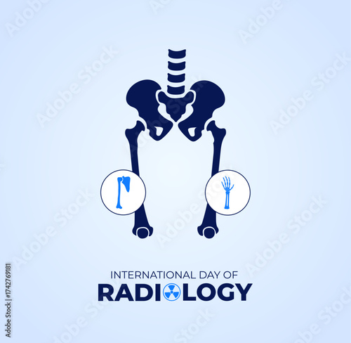 International Day of Radiology. 8 November. Template for background with banner, poster and card. Vector illustration.