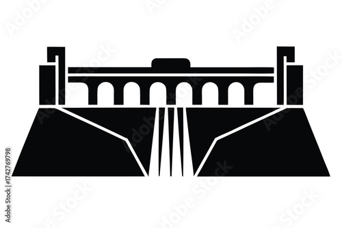 dam vector icon silhouette