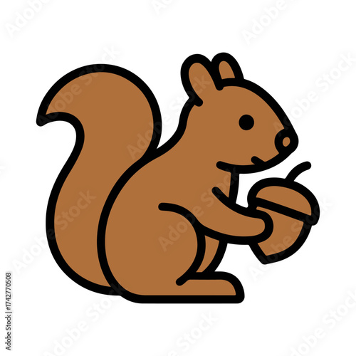 colored icon squirrel with a nut vector on a white background
Vector color icon for New Year and Christmas