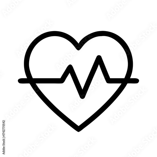 Heart with heartbeat line icon