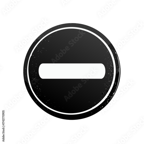 Stop sign isolated illustration prohibition icon simple round shape design