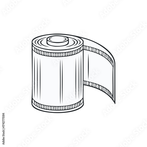 Classic Photographic Film Roll Unwound Analogue Media Outline