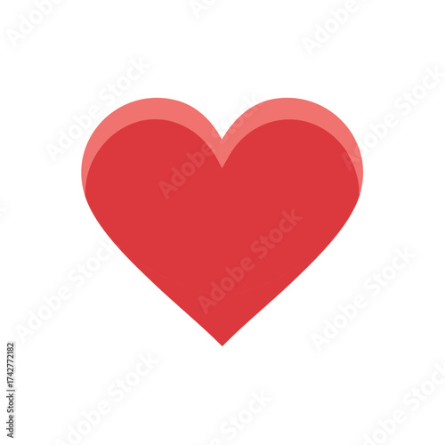 Heart shape icon with layered design, symbol of love and Valentines Day