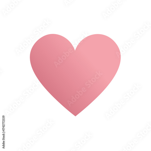Modern minimalist pink gradient heart graphic icon representing love passion romance emotion affection