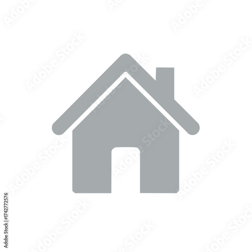 Simple Home Graphic Symbolizing Real Estate, Housing, or Mortgage Loans in Gray
