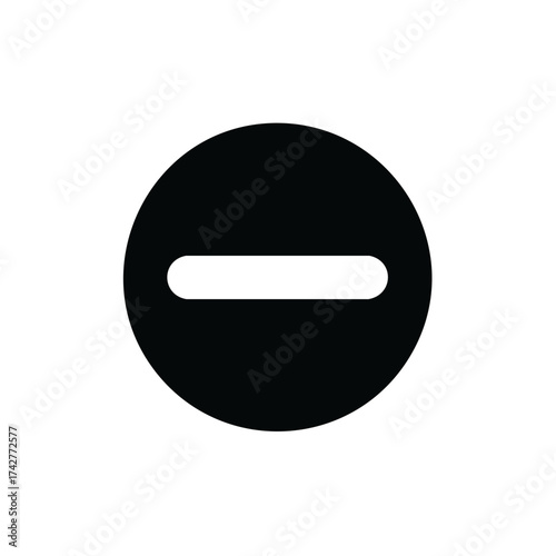 Black circle with horizontal line vector illustration