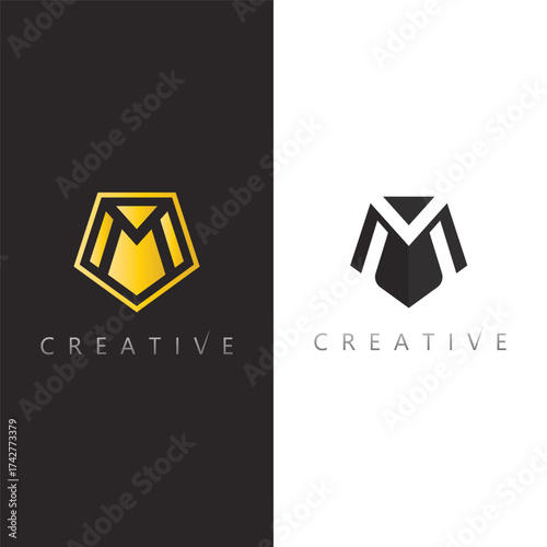 Creative stylish letter M vector logo design symbol icon for modern business identity