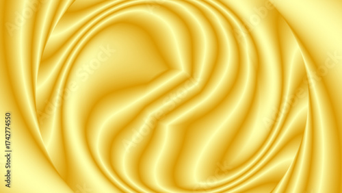 Abstract flowing golden fabric background with elegant curves and luxurious texture