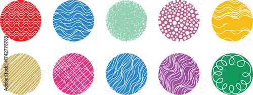 Colorful circles pattern abstract art design vector image editable vector