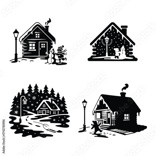 Christmas Vibes Winter Hut Holiday Celebration Cozy Winter Design