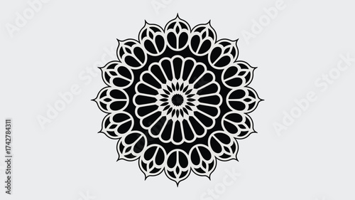 Elegant black mandala design for vibrant spiritual backgrounds and creative projects that need a touch of serenity and artistic flair right now