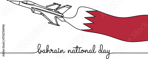 Fighter Jet Soars with Bahrain Flag Trail for National Day Celebration