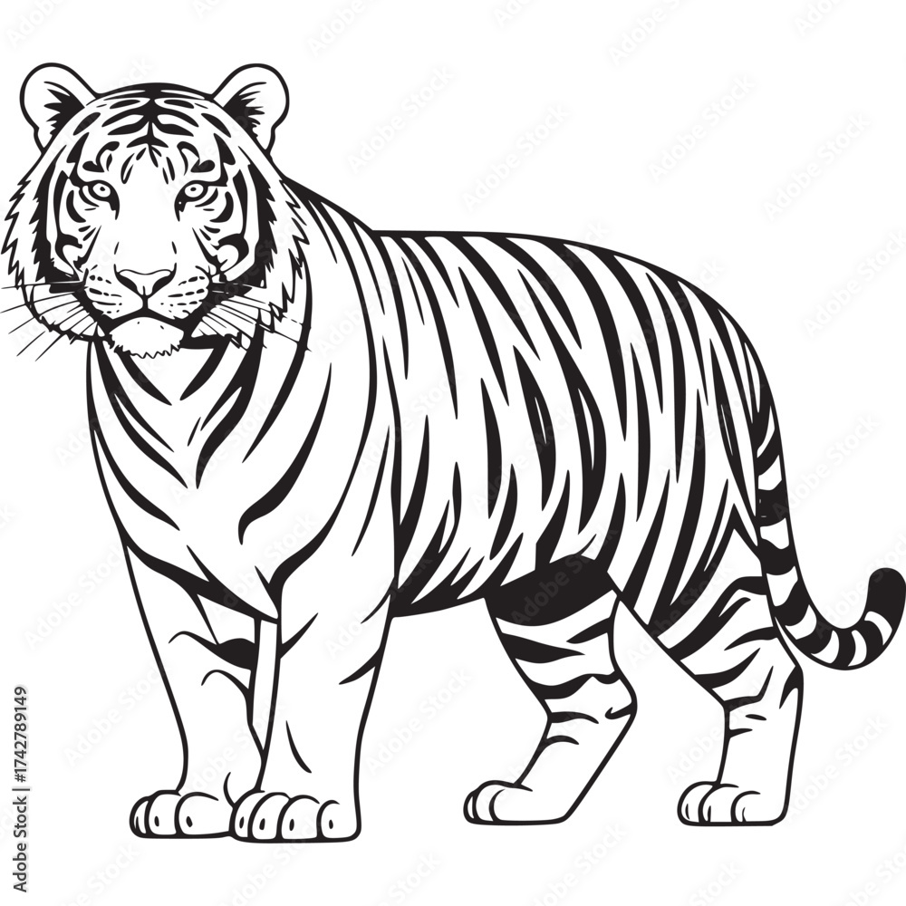 Obraz premium Vector art of tiger