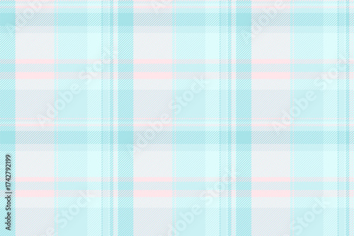 Factory texture fabric tartan, sofa pattern check background. Colourful plaid textile vector seamless in light and light cyan colors.