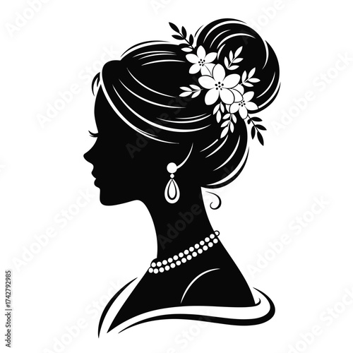 Elegant woman silhouette vector illustration timeless grace feminine beauty scalable graphic design vector