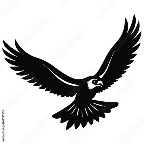 flying osprey vector icon on white background