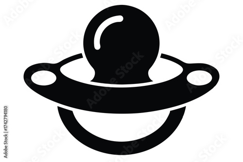Simplistic black pacifier design shows a symbol of comfort for infants and toddlers