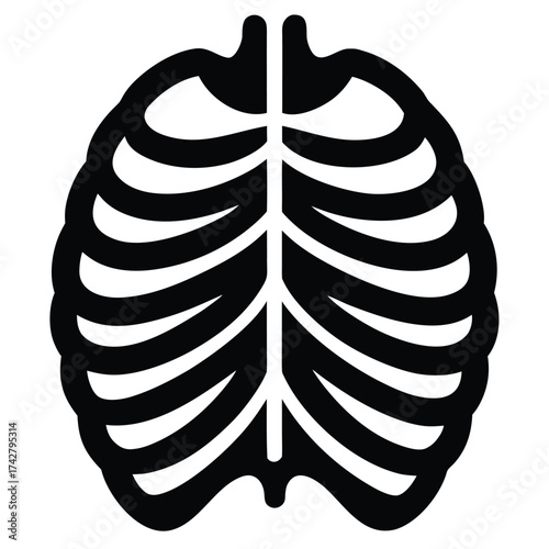 ribcage vector icon on white background