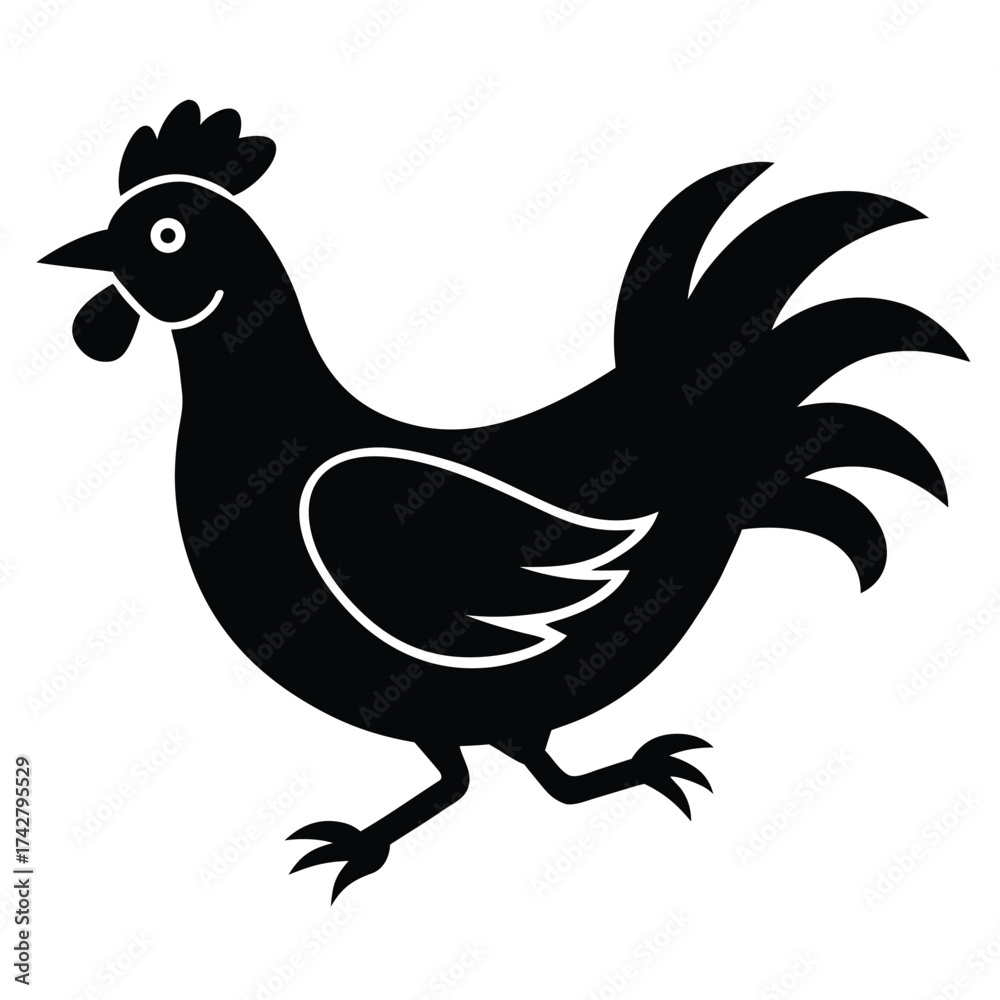 Fototapeta premium running-chicken-vector-icon-on-white-background [Converted].eps