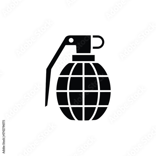 Minimalist black and white grenade icon vector illustration scalable eps for declarative use vector