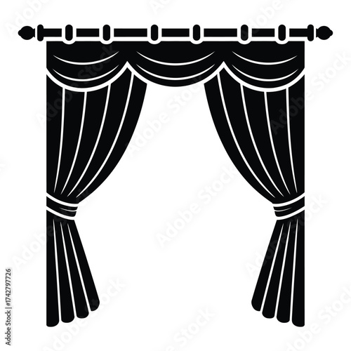 Elegant swag drapery vector illustration for interior design and window treatments eps vector