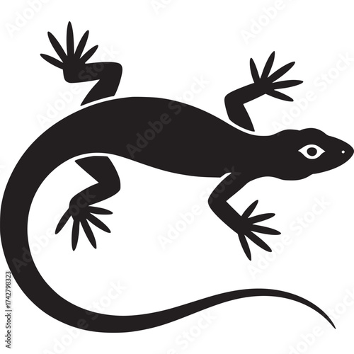 Vector art of black lizard silhouette