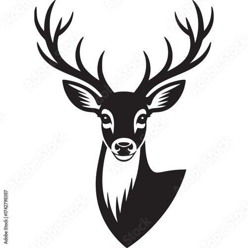 Vector art of deer head silhouette