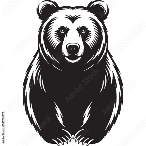 Vector art of grizzly bear illustration