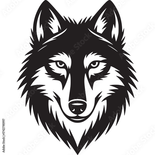 Vector art of wolf head illustration