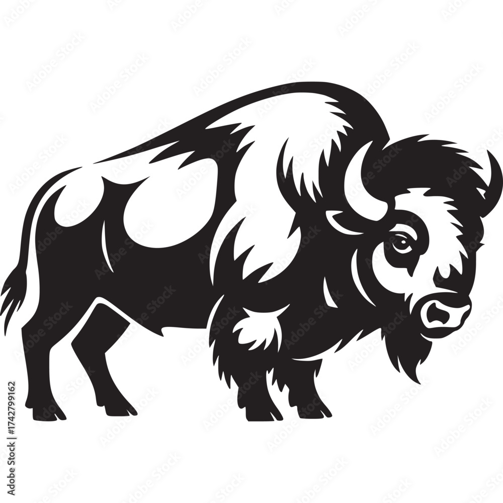 Obraz premium Vector art of bison