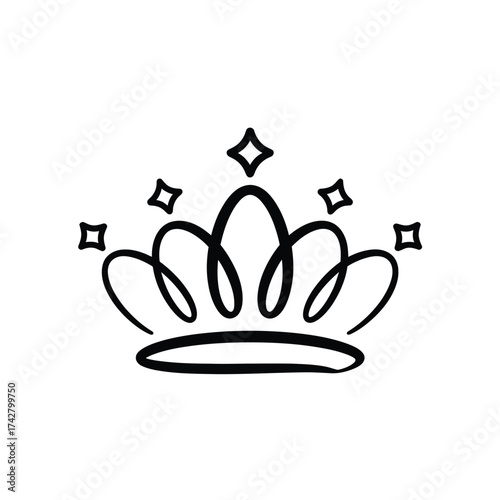 Stylized crown vector illustration minimalist regal symbol elegant scalable icon eps vector