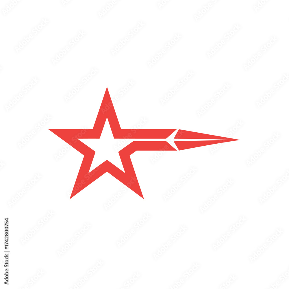 Fototapeta premium Minimalist red star arrow vector illustration scalable eps icon for general use vector