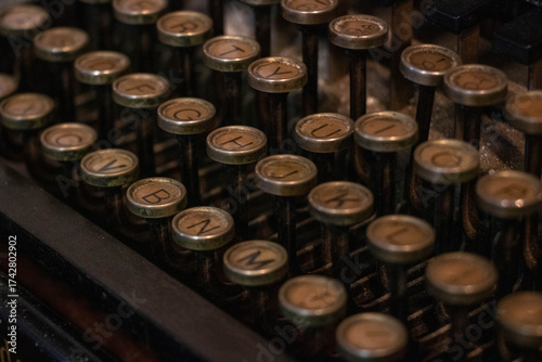 Teclas de maquina de escribir antigua