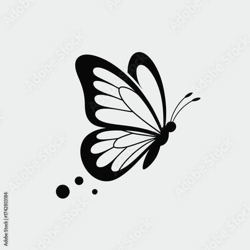 Side view elegant butterfly vector illustration scalable graphic design icon in eps format vector