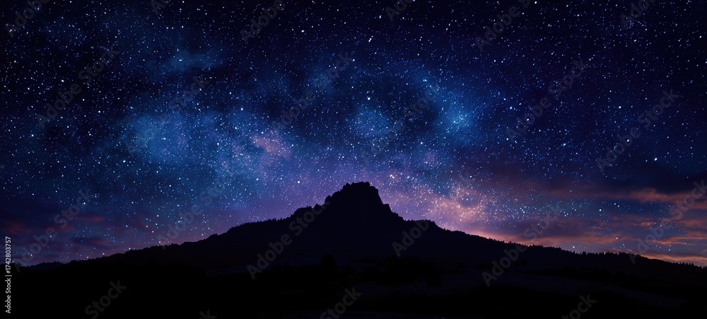 Fototapeta premium Starry Milky Way Over Mountains